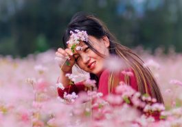 Woman Flowers Field Model Asian  - jhoyslife / Pixabay