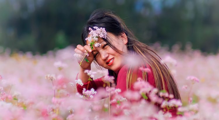 Woman Flowers Field Model Asian  - jhoyslife / Pixabay