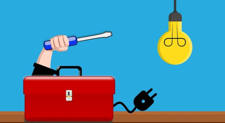 electrician, toolbox, lightbulb